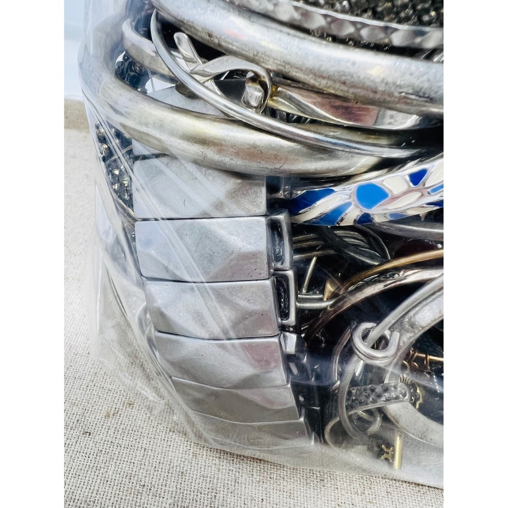 Vintage & Modern Silver Tone Mixed Metal Wearable Bracelet Jewelry Lot 3lbs - Picture 5 of 14